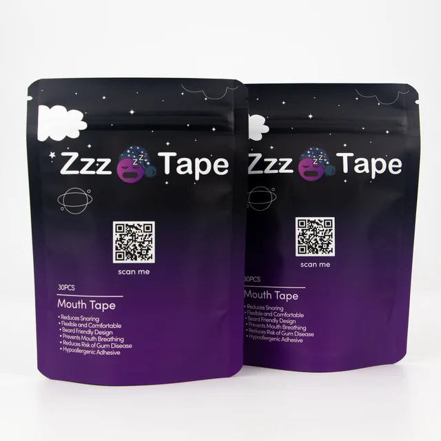 Small Custom Digital Printing Matte Purple Mylar Stand Up Pouch With Resealable Zipper For Mouth Tape