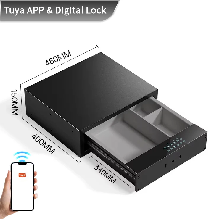 product ceqsafe smart wholesale custom hidden password drawer safe box modern for bedroom living room safe storage-3