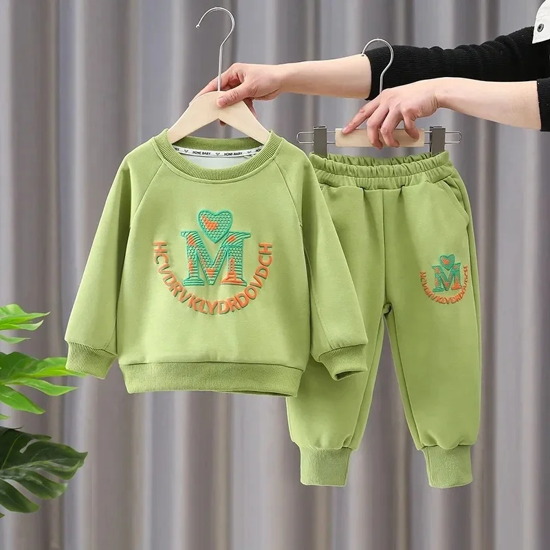 High Quality New Boys Casual Suit Children's Warm Clothing Baby Out Clothes Boy Sports Two-Piece Set