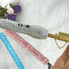 Custom Diamond Cheap Ceramic Diamond Black Bling Digital Electric Hot Comb With Private Label 450 Degrees