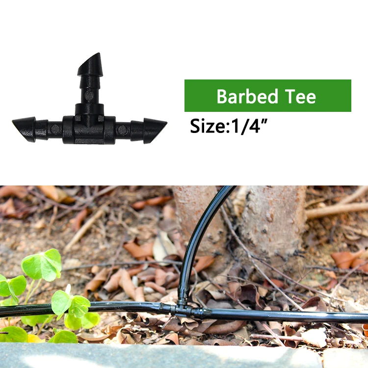 Raindrip 1/4 Inch Tubing Barbed Connectors 4mm Fitting Tee For Garden