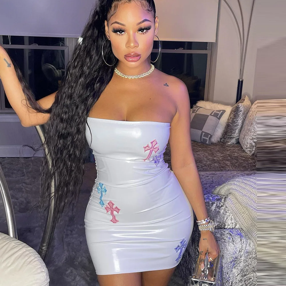 New Arrivals Summer Dress 2022 Women Trend Women Sexy Short Tight Mini Dress Club Wear Women Sexy Strapless Bodycon Dress