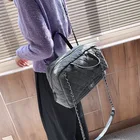 fashion cotton large capacity tote cross body bag ladies jeans purse women hand bags