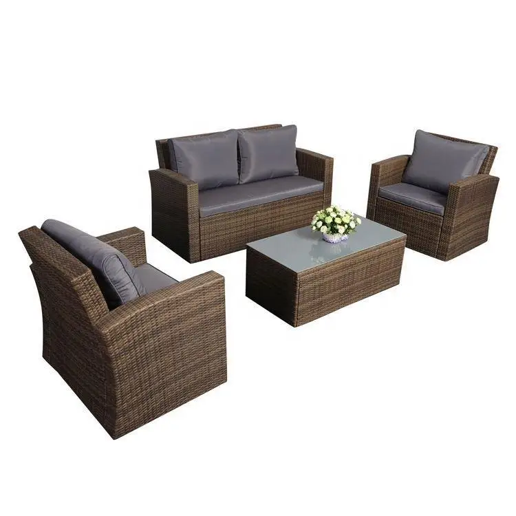 product luxury garden patio pe wicker rattan sofa set outdoor furniture-6