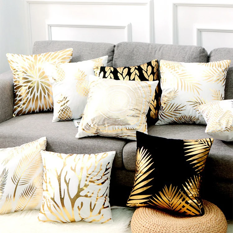 gold sofa pillows