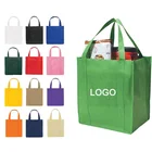 Fabric Tote Custom Print Eco Reusable Supermarket Grocery Promotion Shopping Non Woven Carry Fabric Tote Cloth Bag