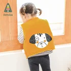 Waistcoats 2021 New Plus Velvet Thickened Three-Color Fungus Toddler Vest Down Coat Baby Girls' Waistcoats