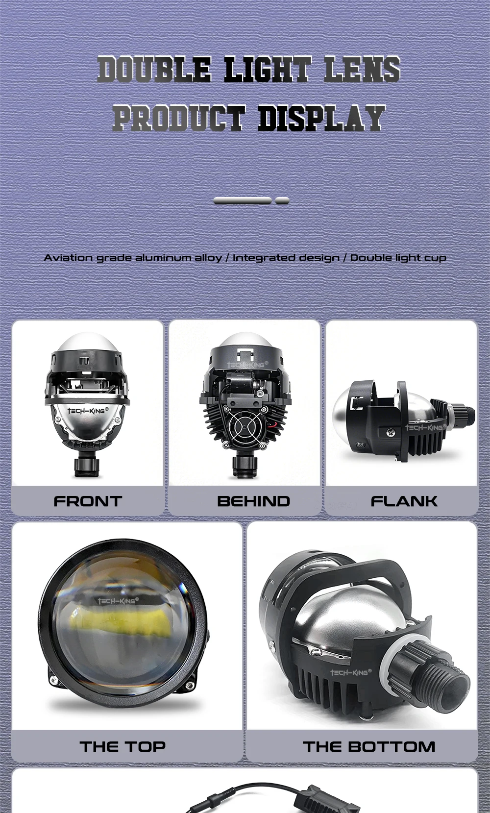 Bi Led Projector 2.5 Inch 124W Canbus LED Headlight Lossless Biled Headlight Automotive Parts Dual Lights Projector Headlights