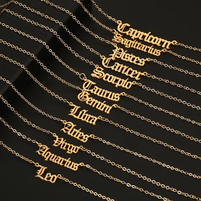 Necklace Choker Gold Plated Zodiac 