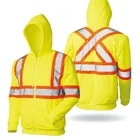 Jacket Green Safety Hoodie Hi Vis Man Knitted Jacket Safety Green Work Hoodie