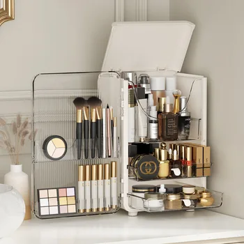 Haixin Luxury Upgrade Plastic Desktop Makeup Organizer Box Skincare Products Cosmetics Display Case