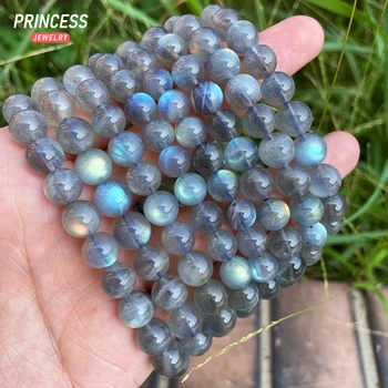 A+++ Natural Rainbow Bulb Labradorite Bracelet 7/8/9/10mm Loose Gemstone Beads for Jewelry Making Wholesale Crystal Stone Beads