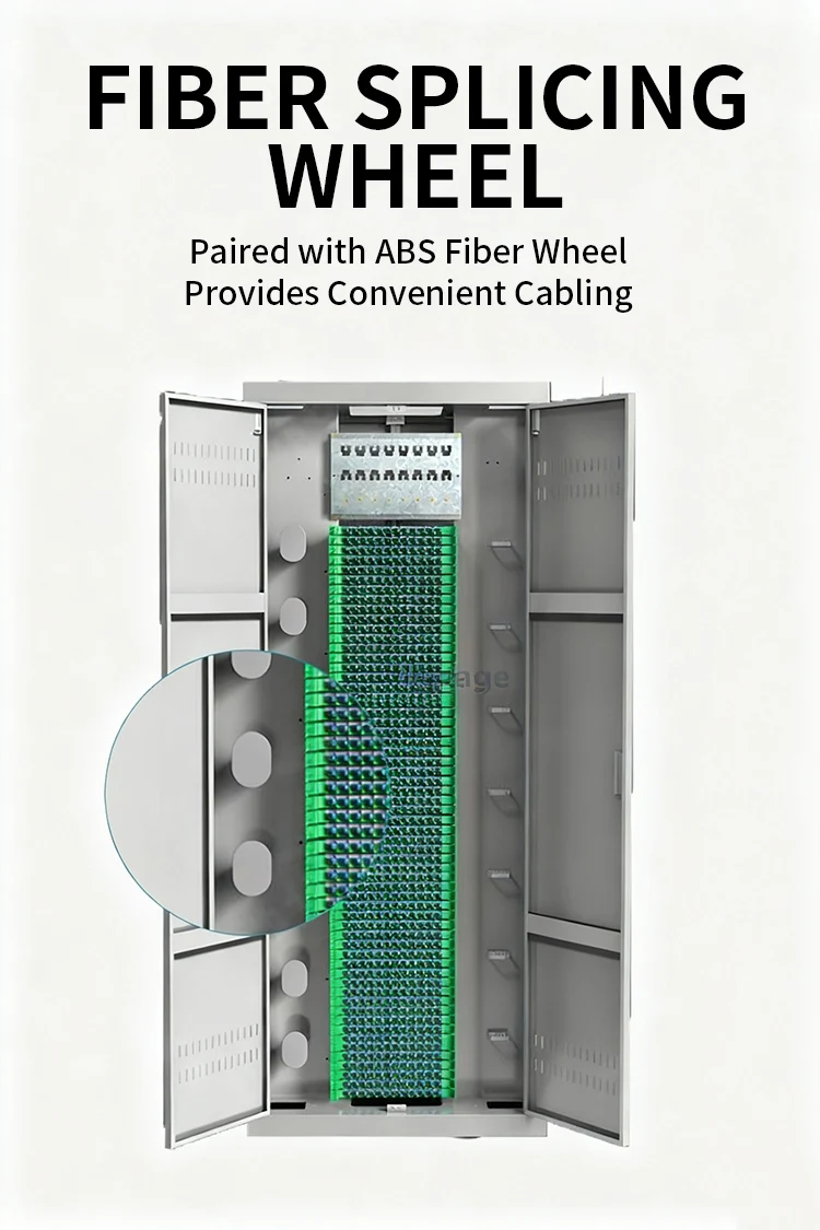 Optical Fiber Distribution Box ODF Rack Mount Modular Unit Cold Rolled Steel 72 Core Network Wiring Management Cabinet