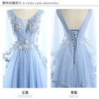 Gown New Listing Spandex/Polyester Tulle Embroidered SleevelessV-neck Ladies Lace Evening Gown