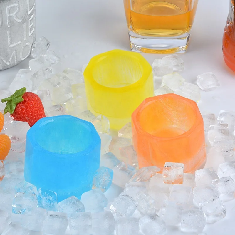 Wholesale custom color make iced shot glasses silicone 3 ice shot tray mold custom silicone ice cube mold