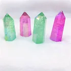 Crystal Whosale Natural Crystal Healing Stones Tower Aura Crackle Quartz Crystal Wand Point
