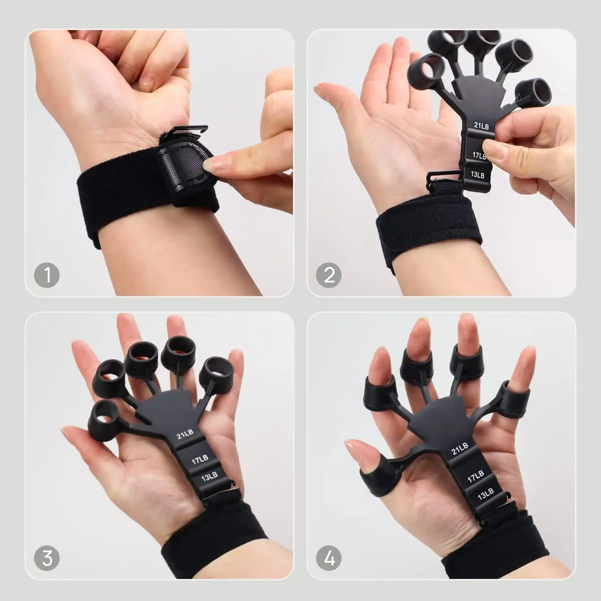 Sport Finger Strengthener 6 Resistant Adjustable Grip Strength Trainer Finger Hand Strengthener