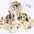 Scarf 2021 New Colorful Printed Spring Autumn Polyester Silk Scarf For Lady