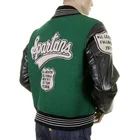 Leather Jacket Custom Leather Sleeve Towel Embroidered Bomber Varsity Jacket For Men