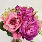 Factory Wholesale Handheld Wild Rose And Rose Combination For Home Decor Artificial Flowers