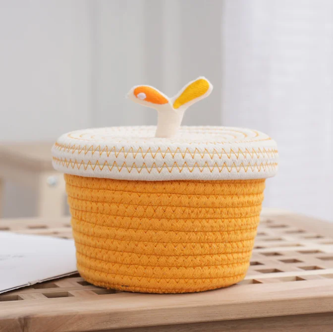 Wholesale New Home Decor Cotton Rope Woven Laundry Basket Storage Basket with Handles