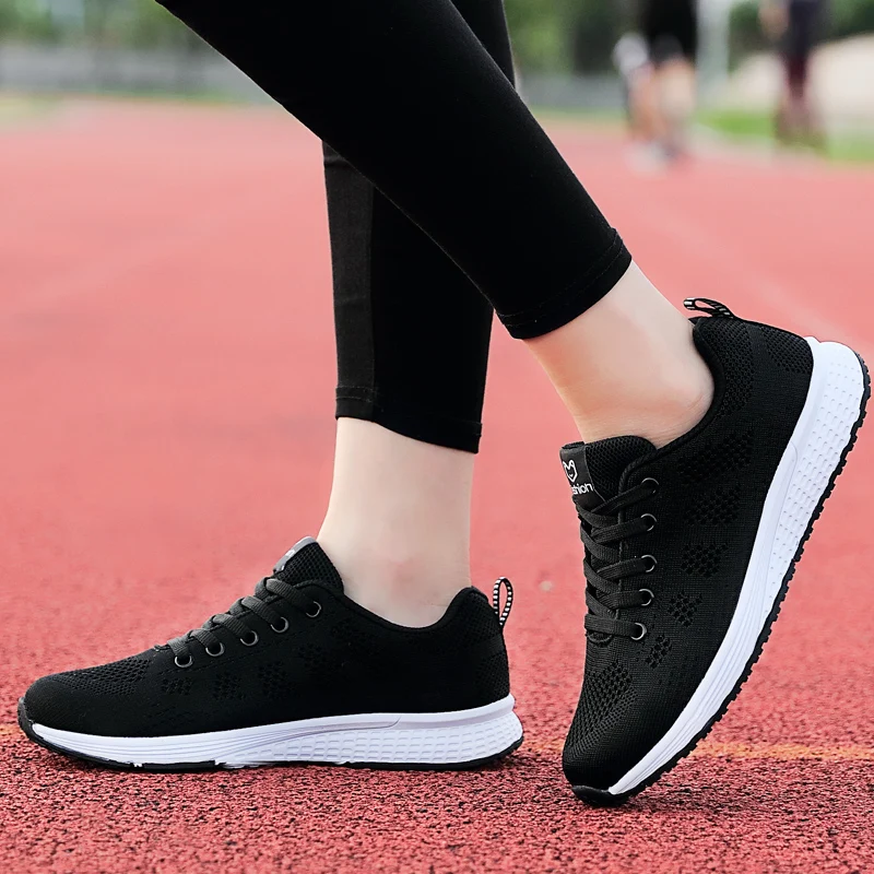 High quality outdoor breathable mesh upper  fashion running casual sneakers for women walking style shoes
