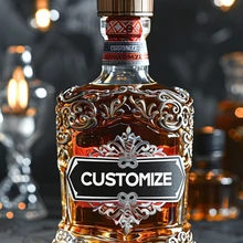 Manufacturer Hot Sale Customized Metal Wine Vodka Whisky Sake Bottle Self-Adhesive Sticker Label