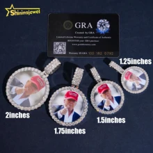 New Waterproof Scratch Resistant Photo Pendant Photo 316L Stainless Steel Moissanite Pass Diamond Test Memory Picture Pendant