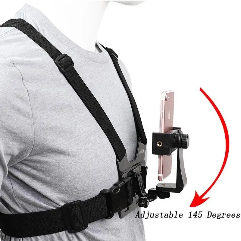 Chest With Fixed Mobile Phone Chest Mount Harness Strap Holder Cell