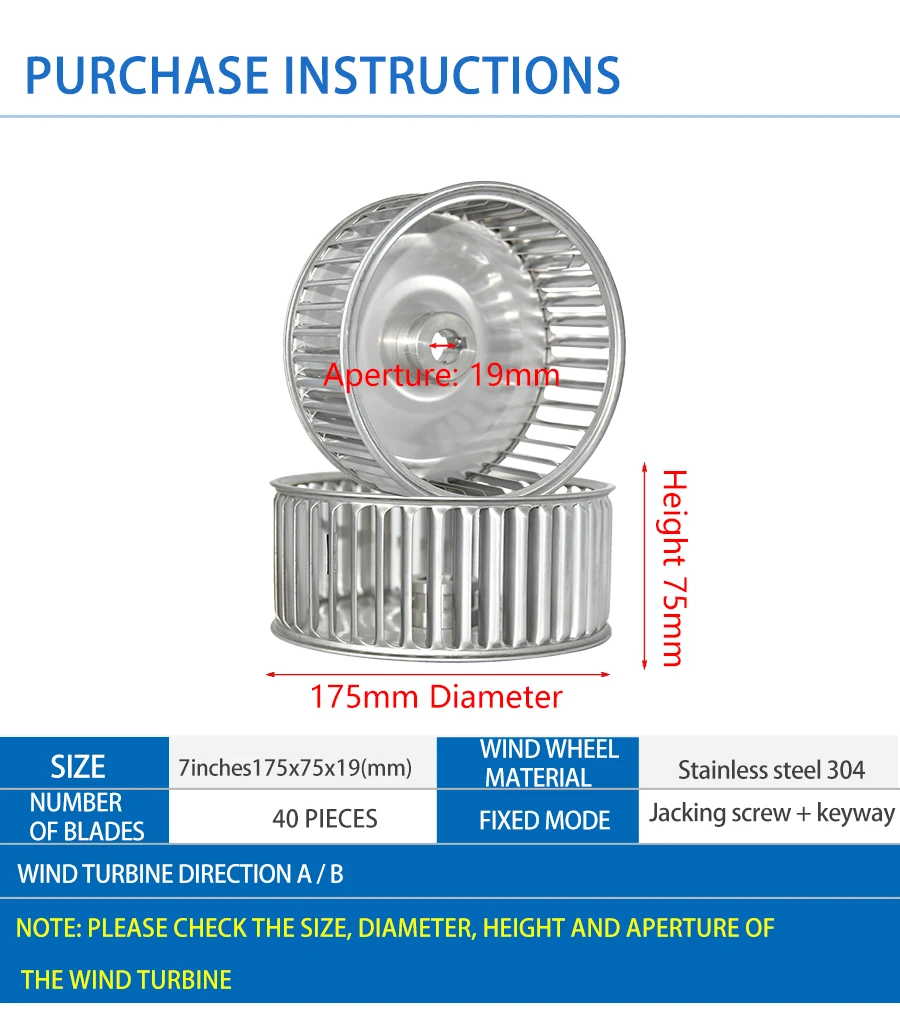 Roda de vento do impulsor sirocco 304 forno de aço inoxidável impulsor de vento resistente a altas temperaturas acessórios de ventilador plug-in de fábrica