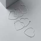 925 Silver Hoop Earrings Silver 925 Sterling Silver Heart Hoop Earrings DIY Silver Wire Jewelry Accessories