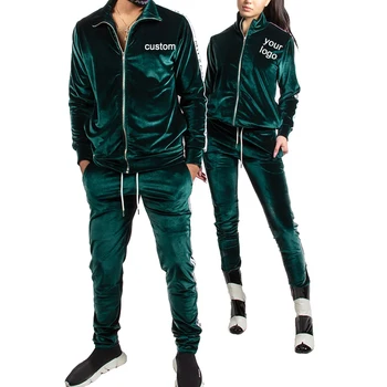 Custom Embroidered Logo Track Suit 2022 Newest Design Mens Velour Tracksuits