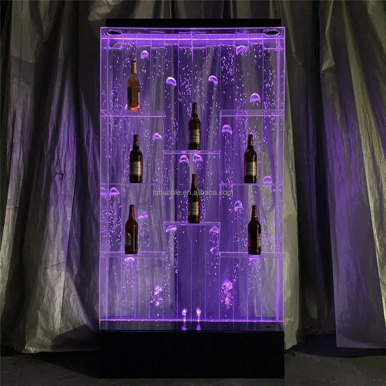 Water Fountain Home Decor Bubble Wall Water Panel LED Light Custom Made Bar Pub Aquarium Design LED Wine Shelves and Display