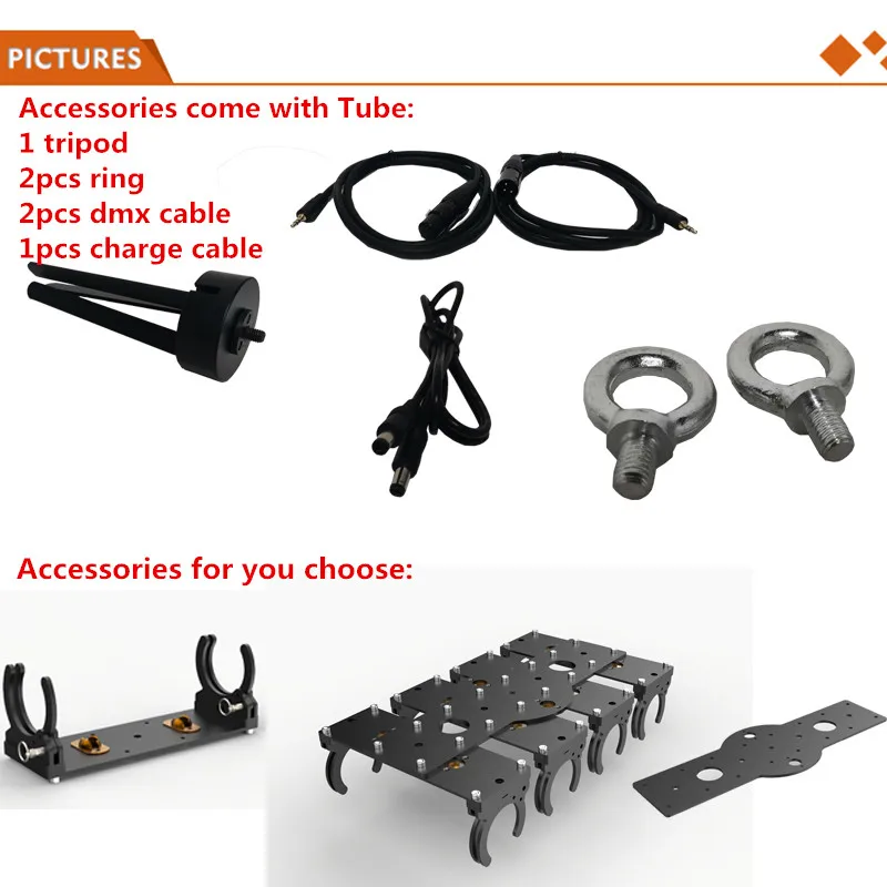 IP65 Outdoor Battery LED Tube Light RGB 128*0.25W Waterproof Stage Light DMX512,Wireless DMX,Remote Control PIXELTUBE Event