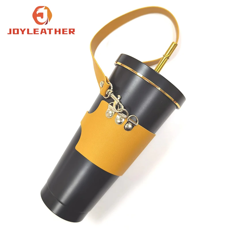 Detachable Handbag Cup Bags Portable Cup Holder PU Leather Coffee Protective Case Strap Travel Cup Sleeves with Handle
