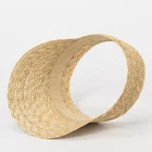 2021 Wholesale Summer Sun Beach Custom Plain Classic Black Sun Straw Visor