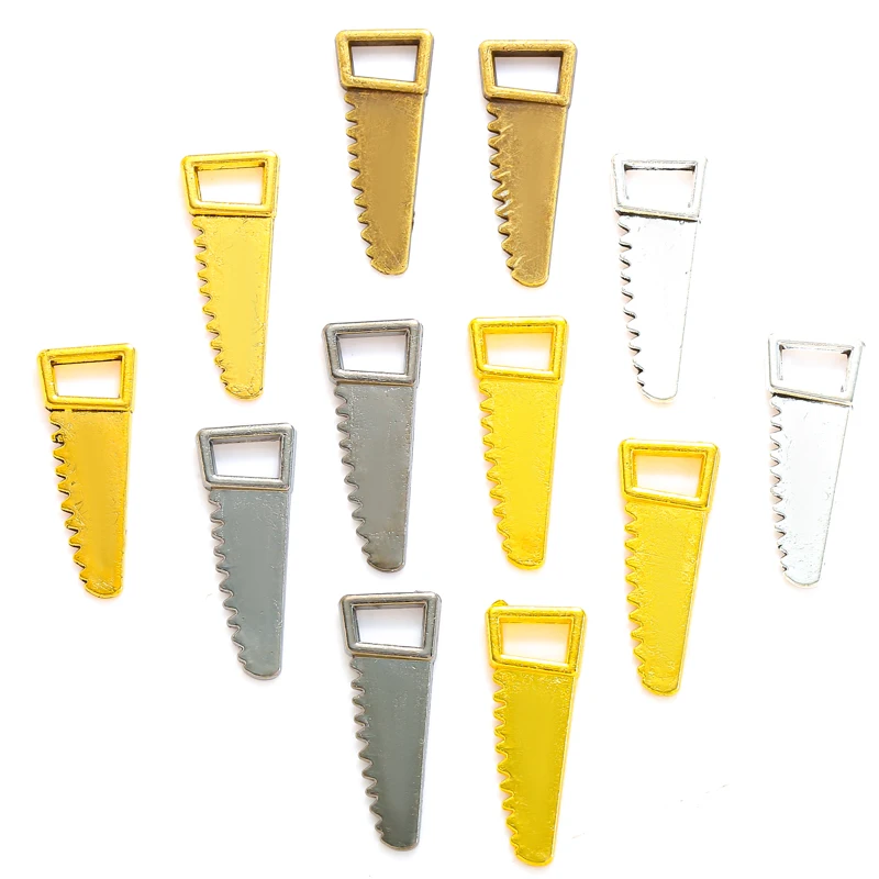 5 Color Alloy saw Charm For Key Chain Bracelet necklace Pendant DIY Handmade Jewelry Accessories Making 23*9mm J476