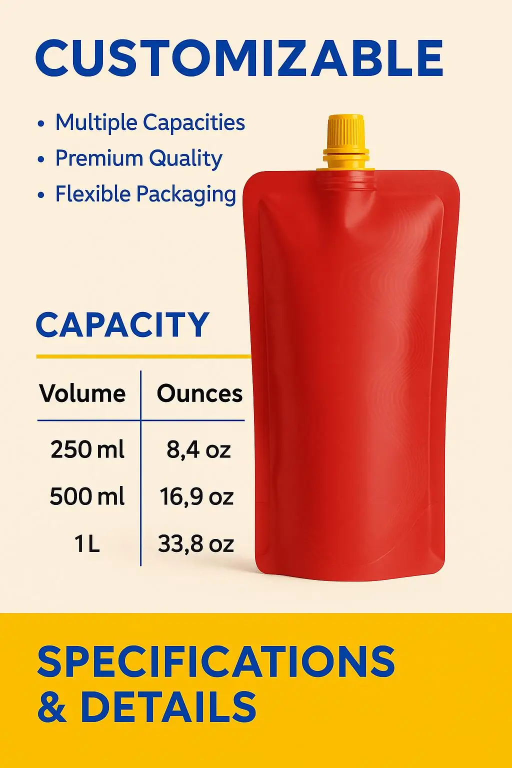 Custom Printed High-Barrier Stand up Spout Pouch for Sauce, Ketchup, and Tomato Paste Packaging - detail 7
