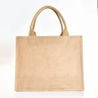 Handbag Jute Handbag 100% Natural Burlap Jute Handbag For Shopping Without Printing
