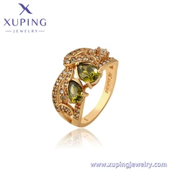 11728 xuping luxury American style Hyperbole fantasy jewelry women live show 18K gold color Artificial zircon finger ring
