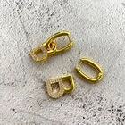 Diamond Earrings 2021 New Fashion Heavy Industry Big B Letter Diamond Detachable Dual Purpose Earrings