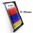 Color Colored Eyelashes Natural Black Luxury Faux Mink Mixed Color Russian Individual Volume Colored Eyelashes Extensions