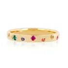 Eternity Band 925 Sterling Silver Classic Dainty Women Jewelry 18k Gold Plated Rainbow Eternity Ring Band