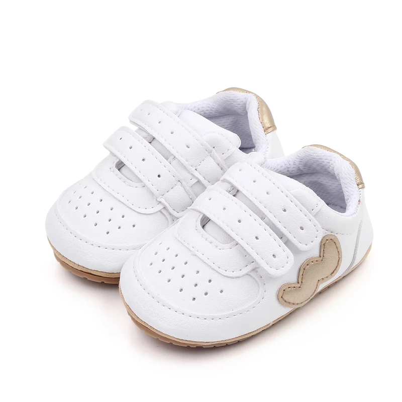 Baby Boys and Girls Wavy Letter W Soft Soled Casual Small White Shoes Toddler Sneakers factory
