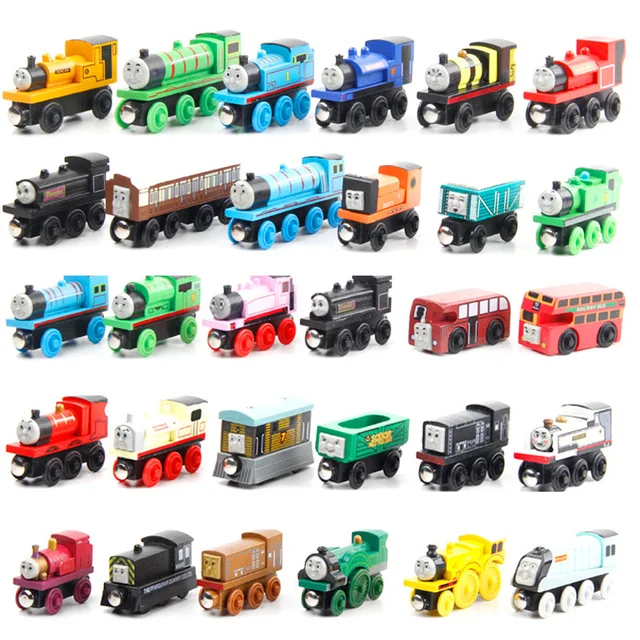 Educational Kids train toys wooden magnetic mini wooden train set toy