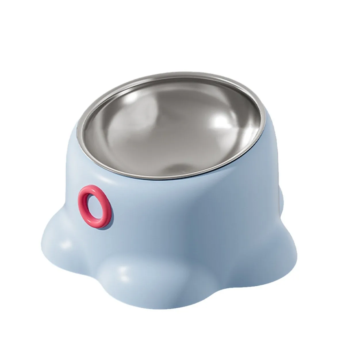 New Octopus Shaped Pet Bowl Anti-upset Plastic Stainless Steel Feeding Bowl Cervical Spine protection Drinking Bowl Pet Products manufacture