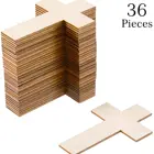 Crafts Wood 36pcs Wooden Cross Blank DIY For Decorative Crafts