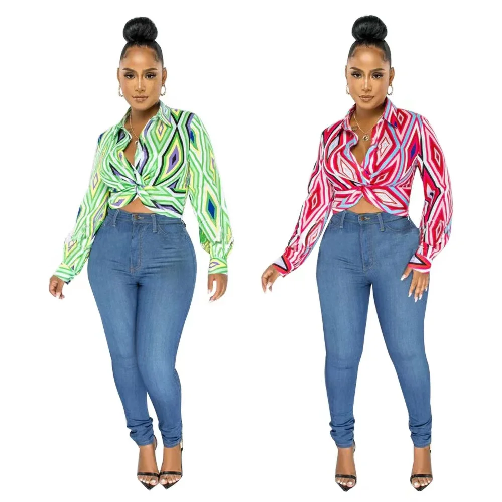 Ju0026h 2023 New Arrivals Fall Women Clothes Fashion Long Sleeve Printed Crop  Top Shirts Ladies Sexy Blouse Casual Wear - Buy Blouses Et Chemises Pour  Femmes,Modest Blouses u0026 Shirts For Women Casual