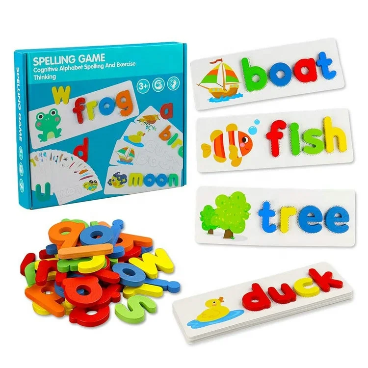 Spell English Alphabet Letters Card Literacy Game Kids Early Educational Toy MN 