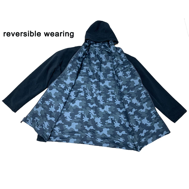 black lightweight Waterproof Surf Changing Robe Quick Drying Jacket Weatherproof Cloak